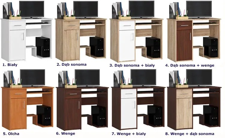 Biurko Komputerowe 90 Cm Dąb Sonoma S4-K08