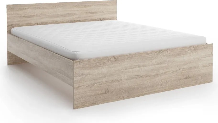 Łóżko ELISA 160 x 200 cm, dąb sonoma Stelaż: Ze stelażem listwowym rolowanym elastycznym, Materac: Materac Coco Maxi 20 cm