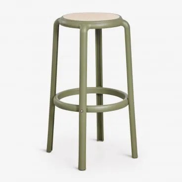 Zestaw 2 Wysokich Stołków Ogrodowych Omara ↑75 Cm & Intensywny Verde Olive - Sklum