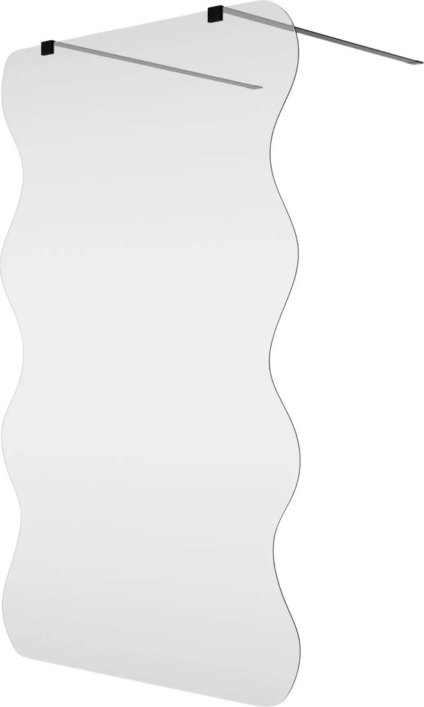 Ścianka prysznicowa Walk in szkło transparentne falowane 8mm MOLIS Wave Duo Clear MASSI | Różne rozmiary : Kolor profili kabiny - chrom / srebrny, Szerokość ścianki - 90 cm , Typ montażu - WALK IN