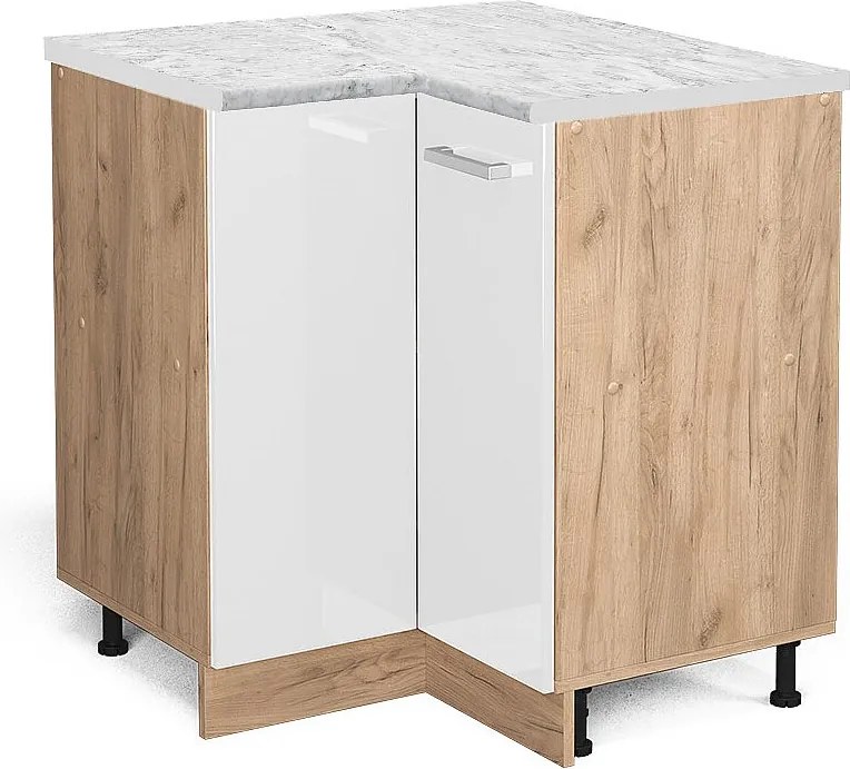Szafka narożna biały wysoki połysk 75.6x60x81.6 r-line