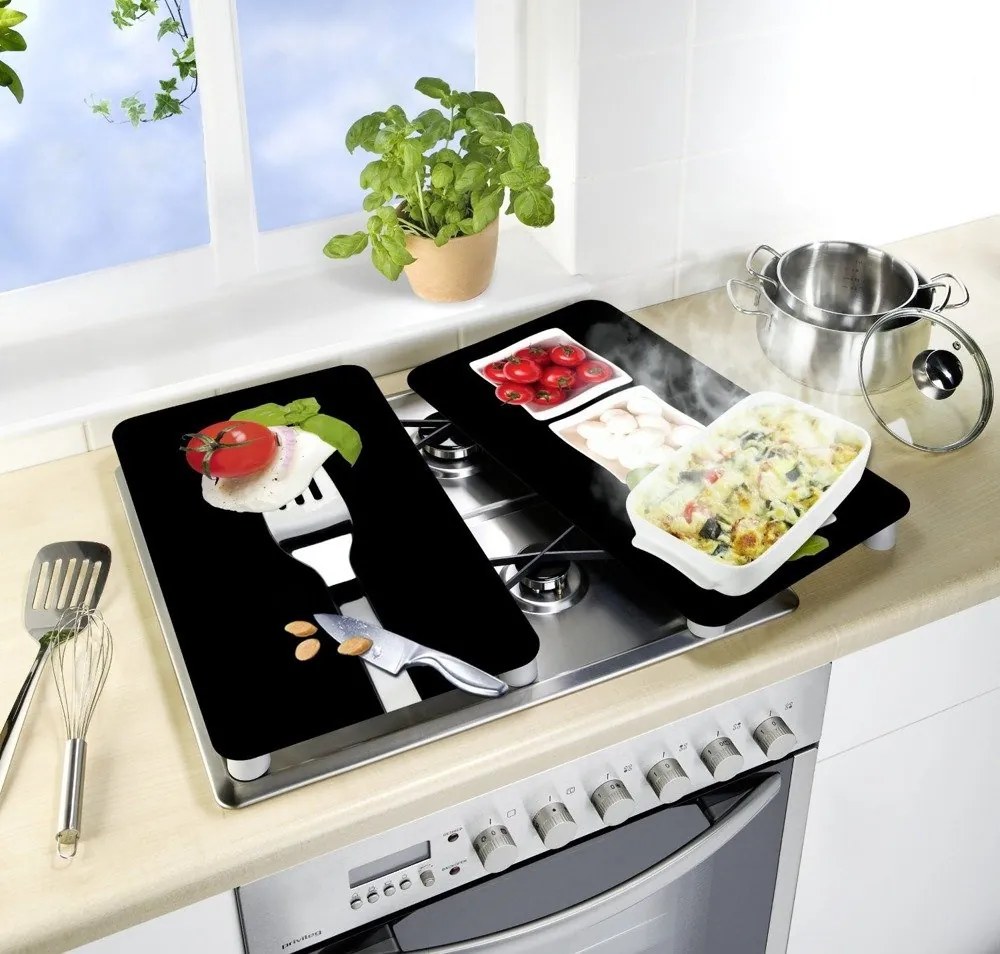 Szklane płyty ochronne CAPRESE na kuchenkę – 2 sztuki, WENKO