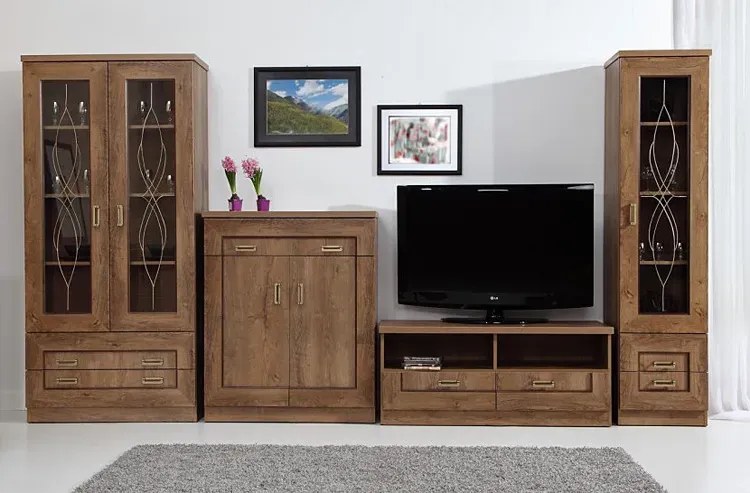 Lustro ścienne 70x120 w ramie dąb lefkas C3-G38
