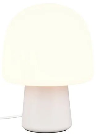 Biała lampa stołowa ze szklanym kloszem (wysokość 27 cm) Steen – Trio