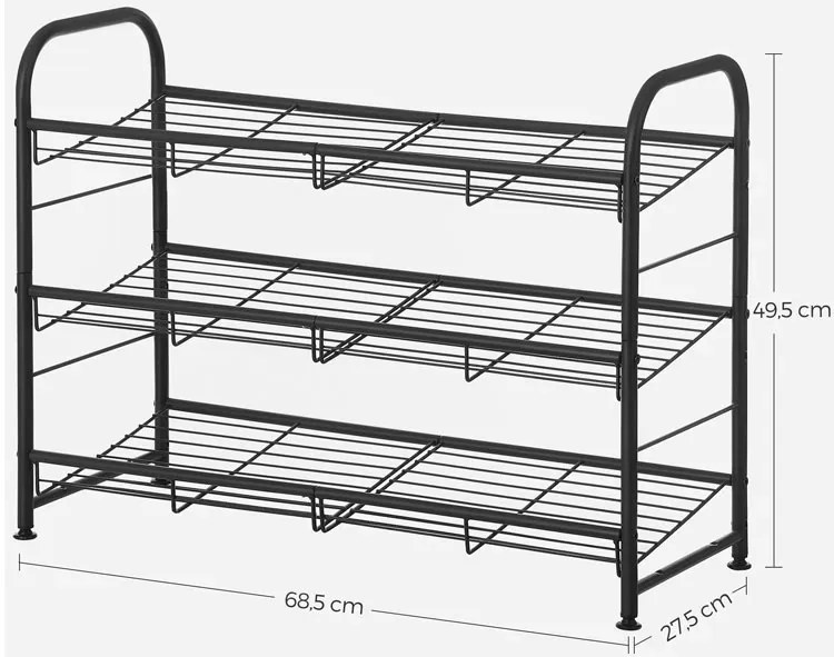 Czarna Metalowa Szafka Na Buty M5-H08
