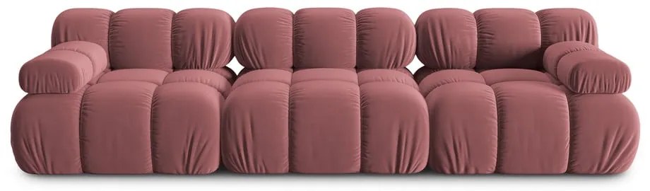 Różowa aksamitna sofa 282 cm Bellis – Micadoni Home