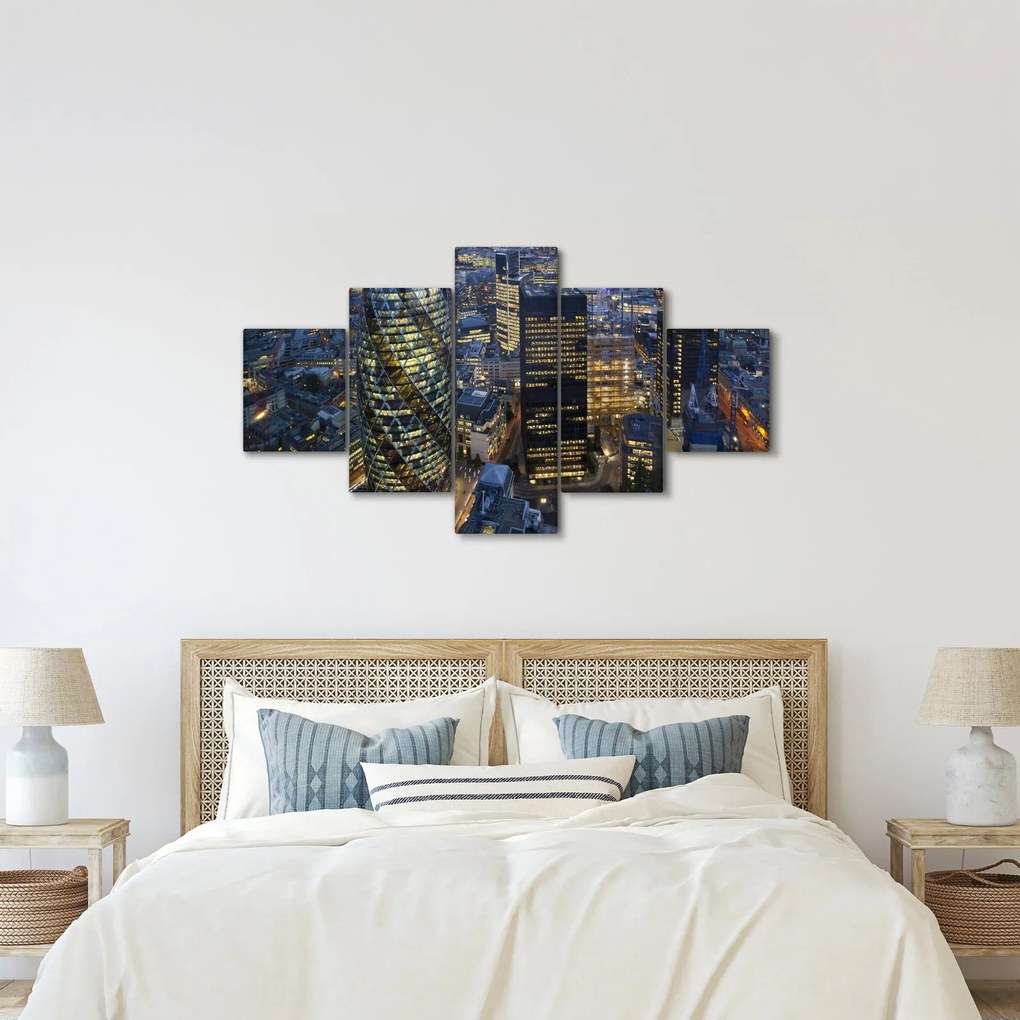 Obraz - Wieczorna panorama Londynu (125x70 cm)