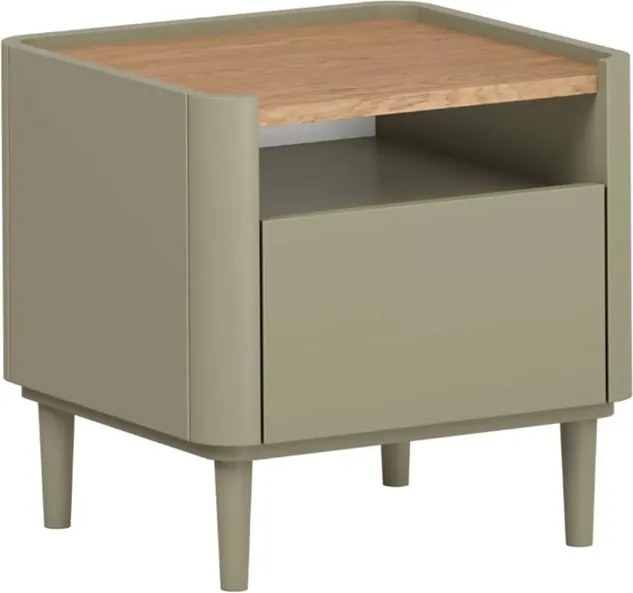 Szafka nocna Elivo 50 cm z szufladą na nóżkach - eukaliptus / dąb baltic dune