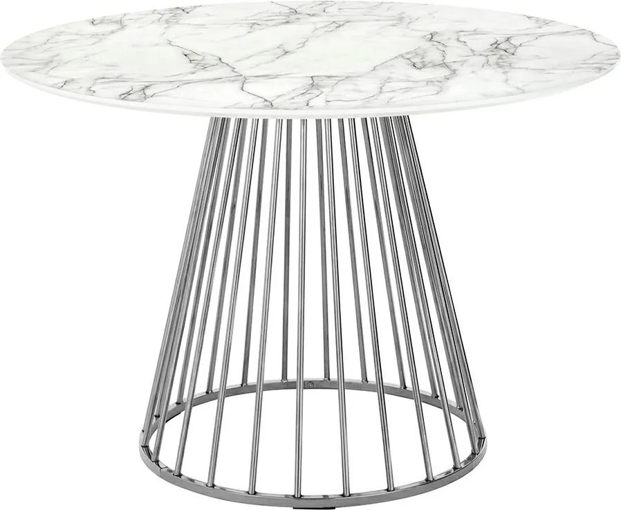 Stół na drucianej podstawie Glam Marble 110 imitacja marmuru