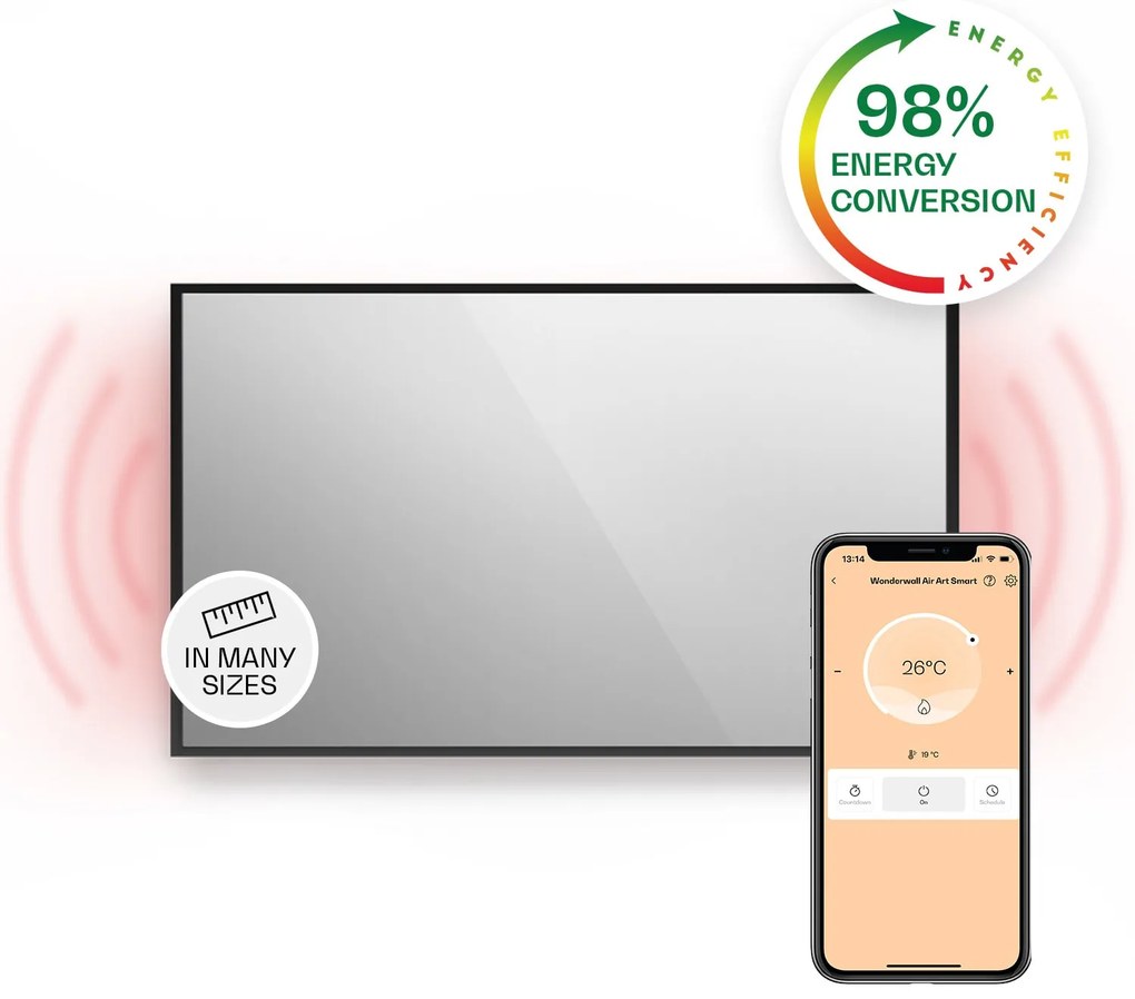 Klarstein La Palma Smart 1000W 120x60cm Panel na podczerwień lustro Czarny