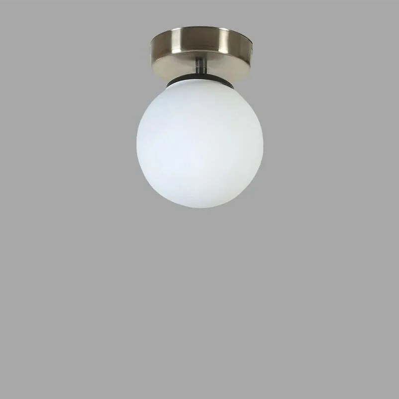 Lampa sufitowa Yeni Can Tekli Mat Krom Beyaz Camli Avize, biały