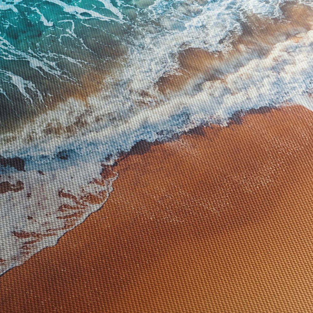 Obraz plaży morskiej (z zegarem) (90x30 cm)