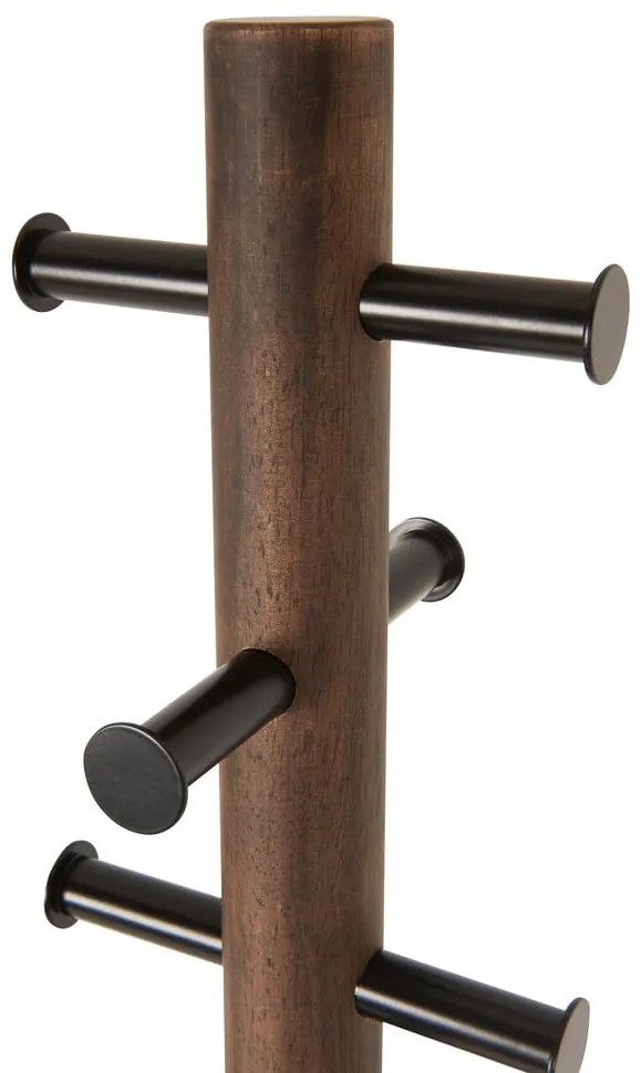 Czarny wieszak z drewna kauczukowego Pillar – Umbra
