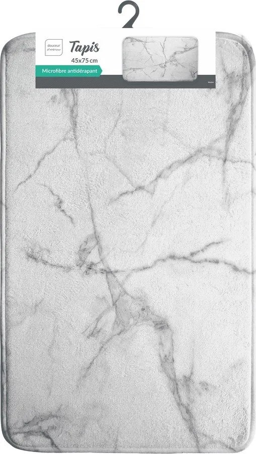 Biały/szary tekstylny dywanik łazienkowy 45x75 cm Marbre – douceur d'intérieur