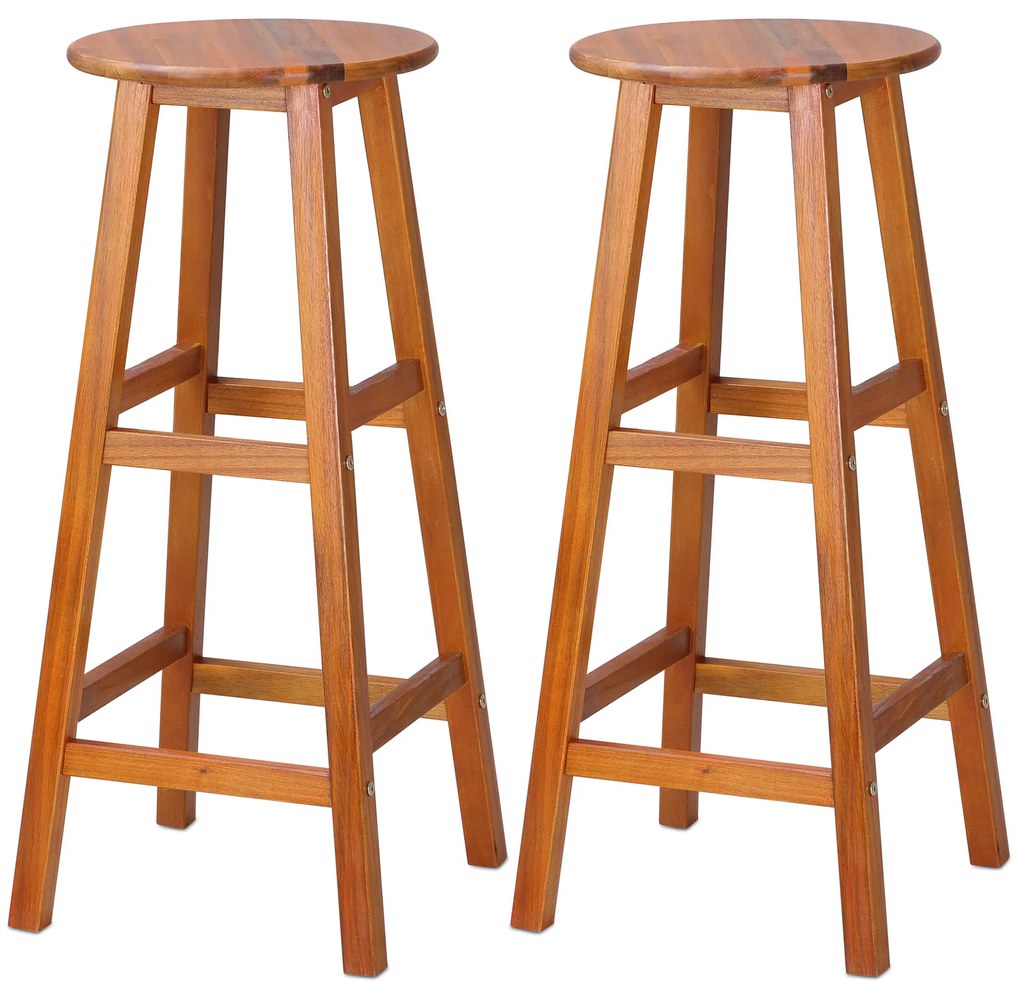 Krzesła barowe OSLO, 2 szt., 34x76cm, naturalny brąz Casaria