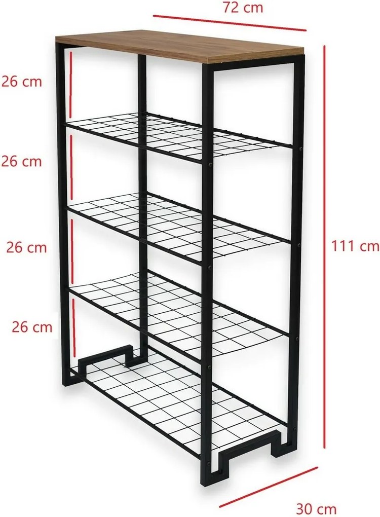 Regał na buty Nancy Atlantic Pine and Black