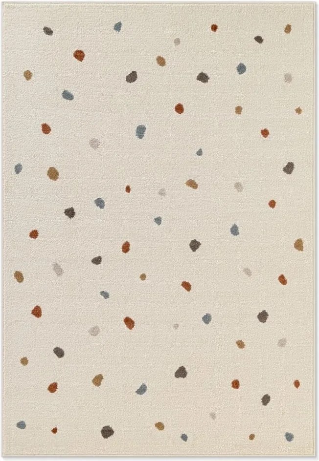 Dywan dziecięcy Adventures – Zabawne kolorowe kropki na kremowym tle 160 cm x 235 cm Atest Oeko-Tex