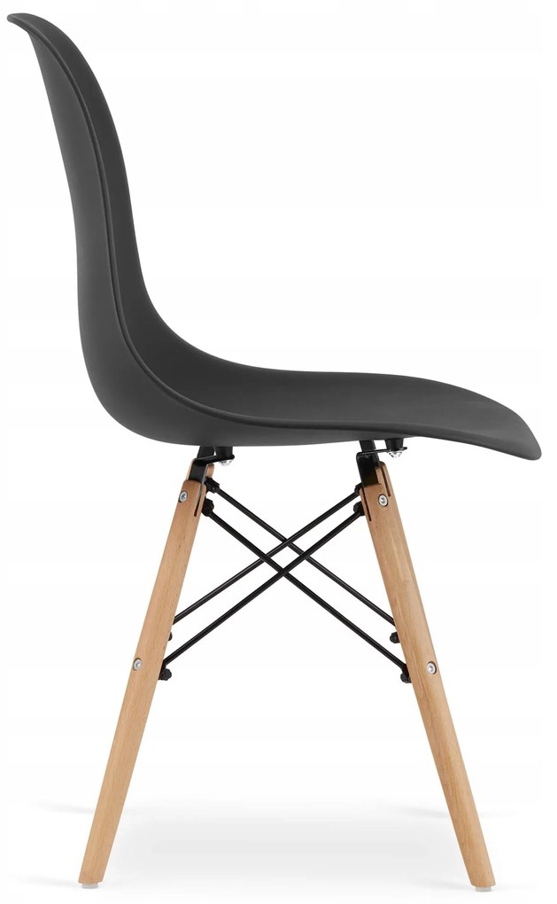 Zestaw stół z krzesłami: stół prostokątny TESSA 120x60 czarny/czarne + 4 krzesła OSAKA czarne/dąb