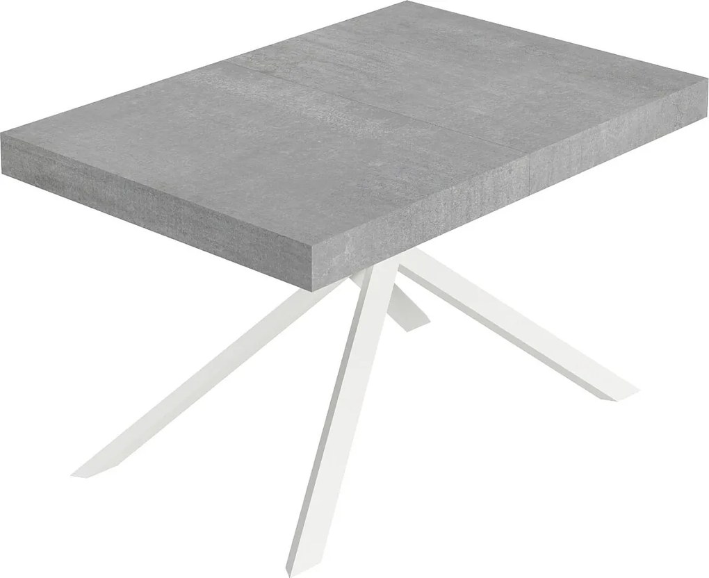 Stół rozkładany Niket 140/244x90 cm nogi betonowe białe