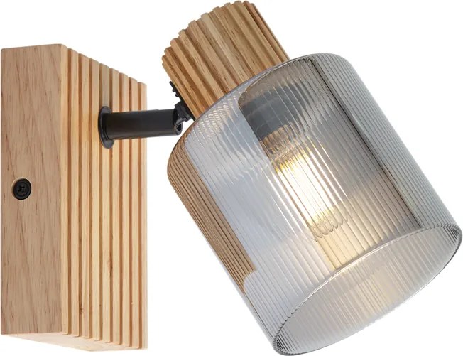 Inteligentny reflektor drewniany z przydymionym szkłem, obrotowy i przechylny, z Wifi G45 - Gracy