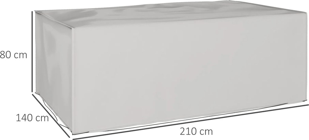 Outsunny Pokrowiec na meble ogrodowe, wodoodporny, przeciwsłoneczny, osłona ochronna 600D Oxford 210 x 140 x 80 cm, szary | Aosom PL