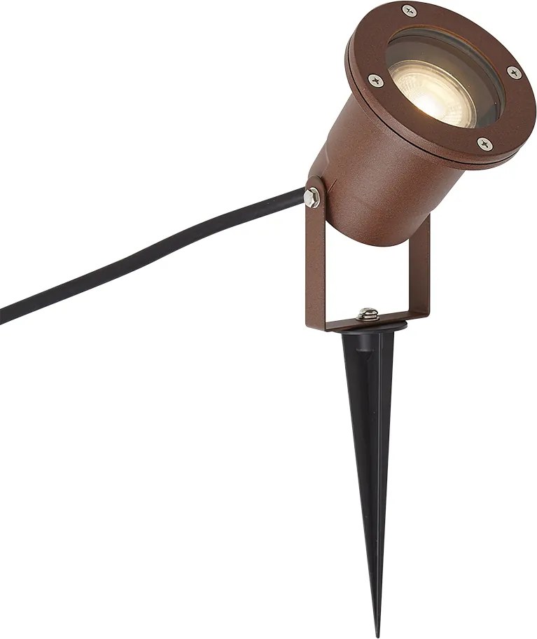 Nowoczesny reflektor ogrodowy rdzawobrązowy z kablem i wtyczką 204 cm IP65 - Basic