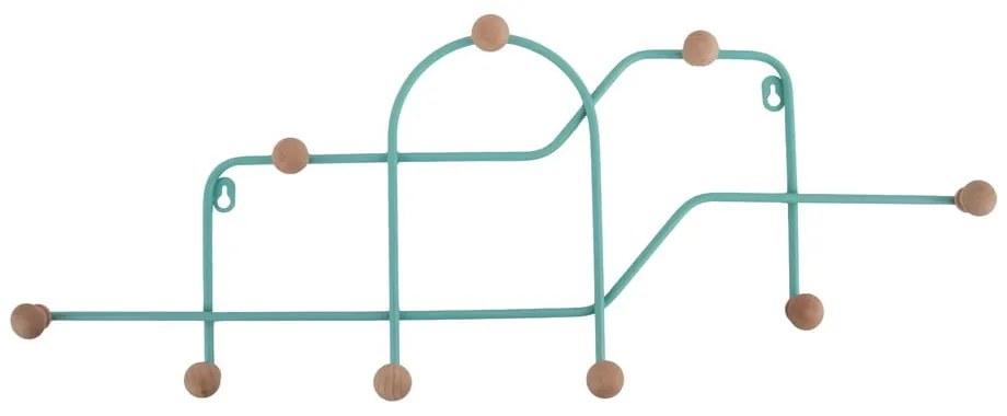 Turkusowy metalowy wieszak ścienny 71 cm Maze – PT LIVING