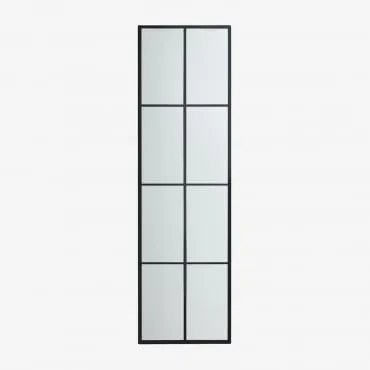 Metalowe Lustro Ścienne Z Efektem Okna (40x130 Cm) Rania Negro - Sklum