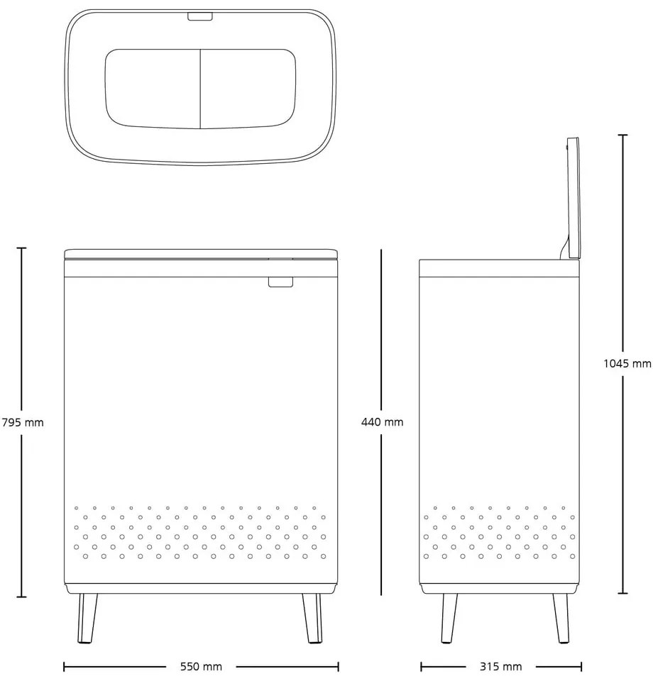 Biały metalowy kosz na pranie 90 l Bo Hi – Brabantia