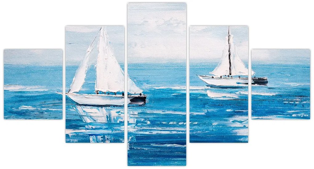 Obraz - Obraz jachtów na morzu (125x70 cm)