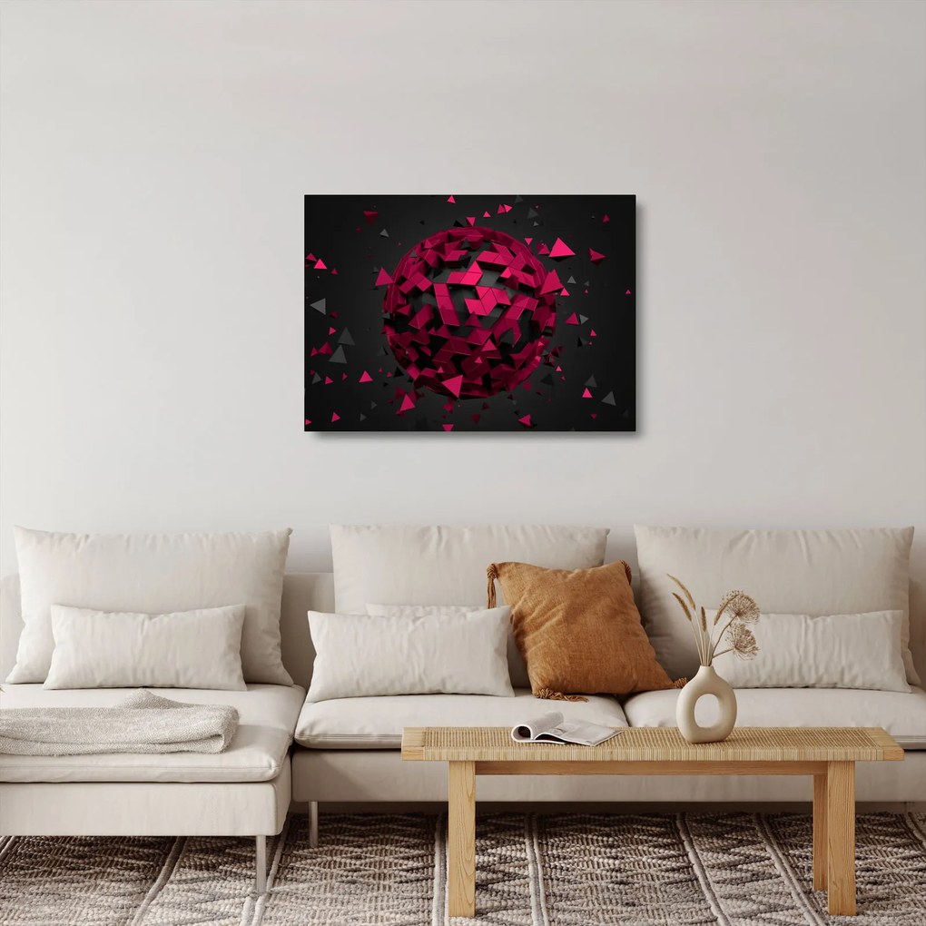 Obraz na szkle - abstrakcja 3D (70x50 cm)