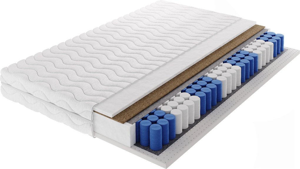 Masseno Materac PRELUNA 120x200 cm sprężynowy kieszeniowy dwustronny średnio twardy H3/H4