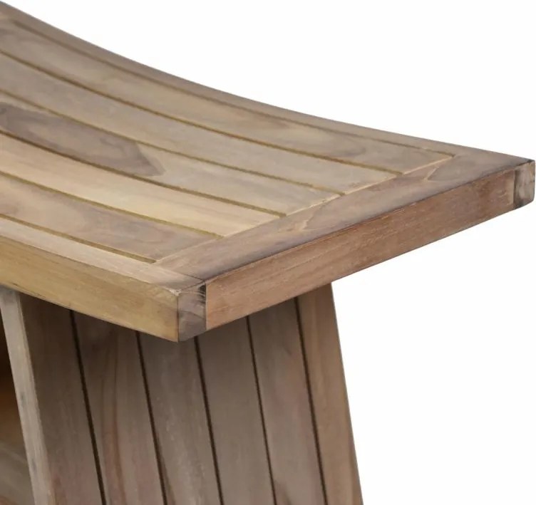 Stołek DIVERO, drewno tekowe, 60 x 35 x 45 cm