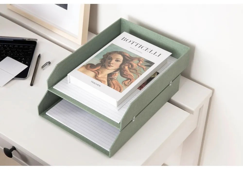Zielone kartonowe organizery zestaw 5 szt. na dokumenty Holger Canvas Paper Laminate – Bigso