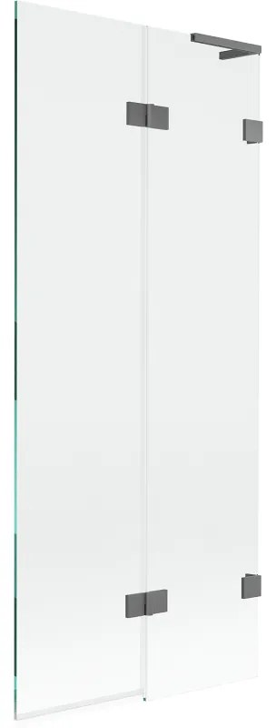 Mexen Lunar L parawan nawannowy 2-skrzydłowy prawy 80 x 150 cm, transparent, gun metal - 897L-080-100-95-00-P