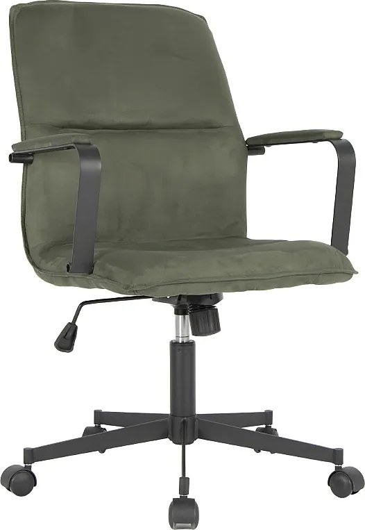 Fotel biurowy - obrotowy i regulowany na wysokość - zamsz - zielony - NICHOLS