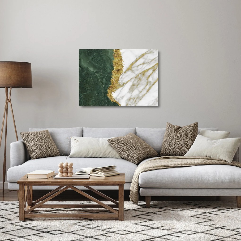 Obraz na szkle - Zielony marmur N⁰1 (70x50 cm)