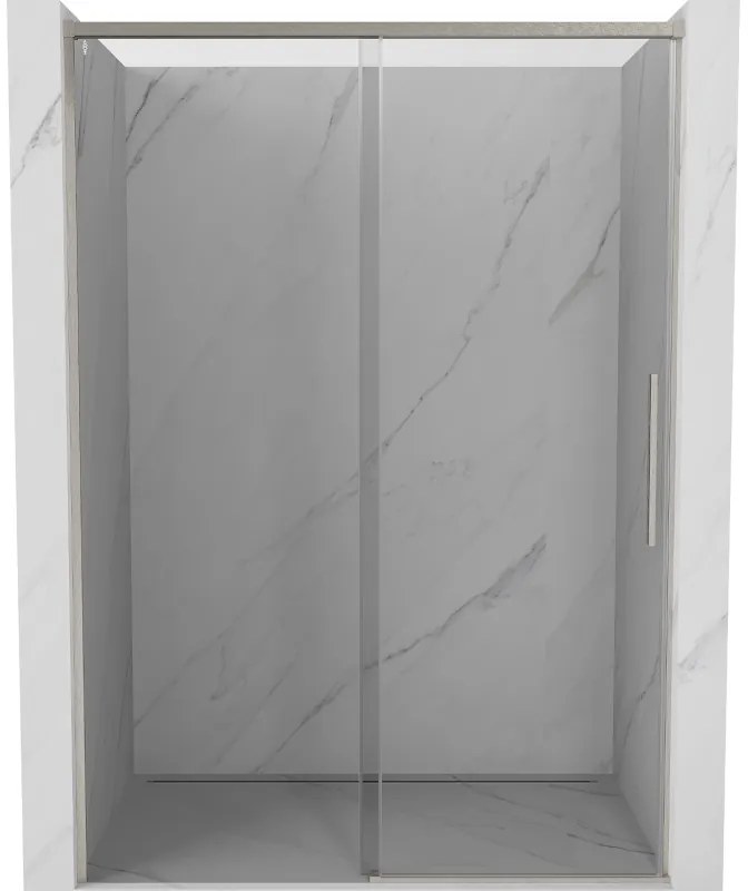 Mexen Rox drzwi prysznicowe rozsuwane 140 cm, transparent, nikiel szczotkowany - 8C2-140-000-97-00
