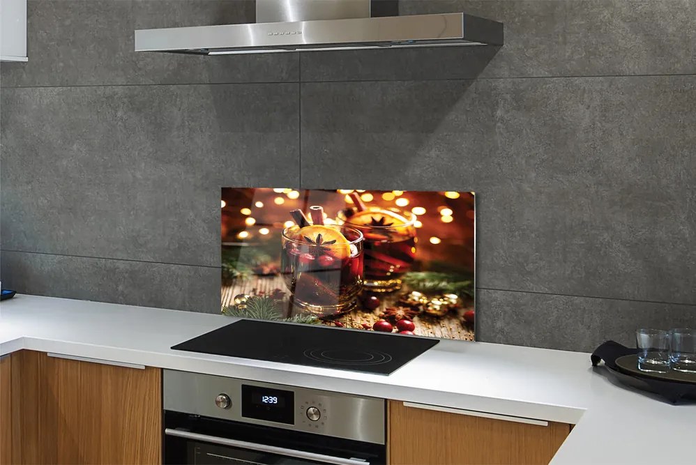 Szklany Panel Zimowa Herbata z Cynamonem