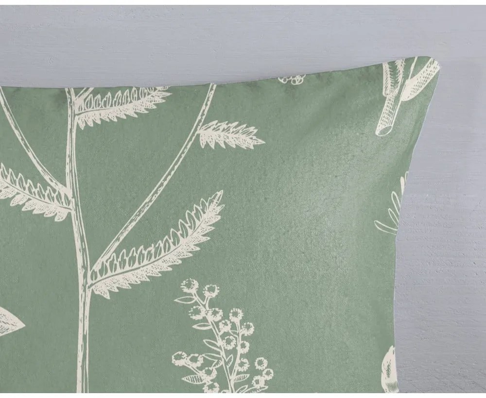 Zielona flanelowa pościel dwuosobowa 200x220 cm Herbs – Good Morning