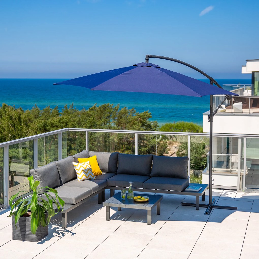 Donica ogrodowa kwadratowa 50 x 50 cm Kubus ryflowana antracytowa PATIO