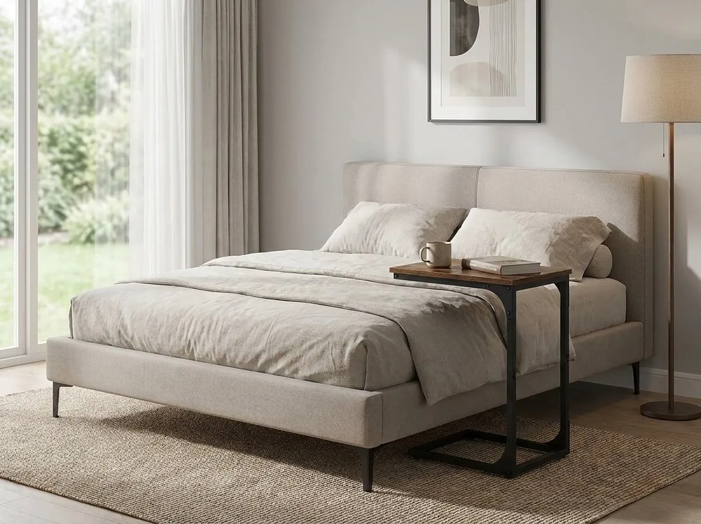 Stolik pomocniczy LAVENO, rustykalny brązowy/czarny