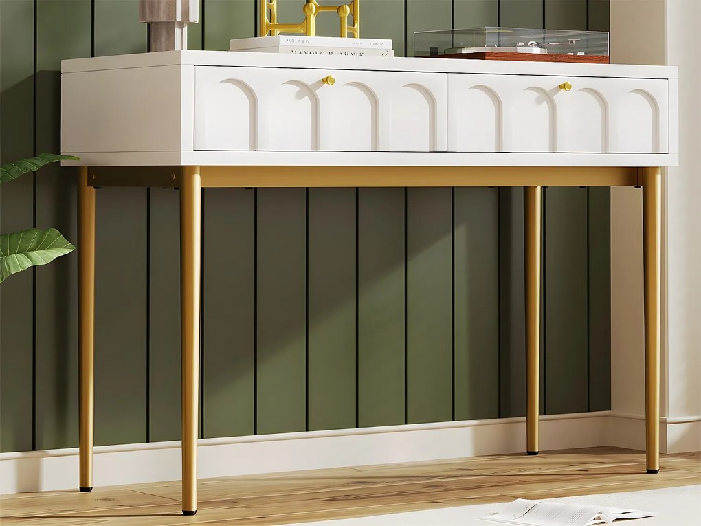 Fryzjerka z 2 szufladami - z płyt wiórowych - Biała