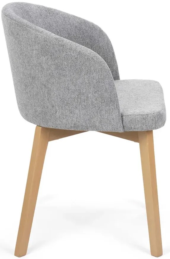 Szare krzesło drewniane kubełkowe dąb artisan T5-M82