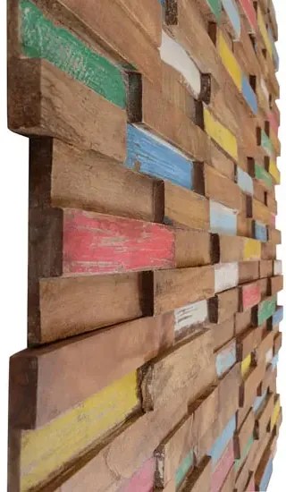 Wielokolorowe panele ścienne z drewna tekowego Z6-A34