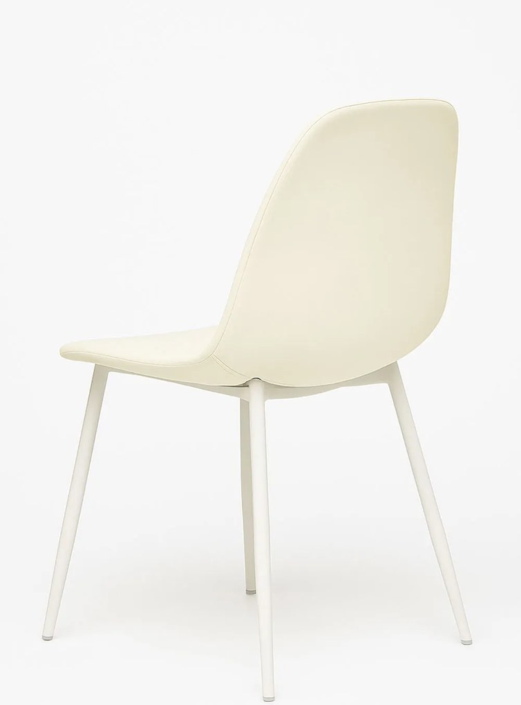 Zestaw 6 Krzese White Teok Tkanina