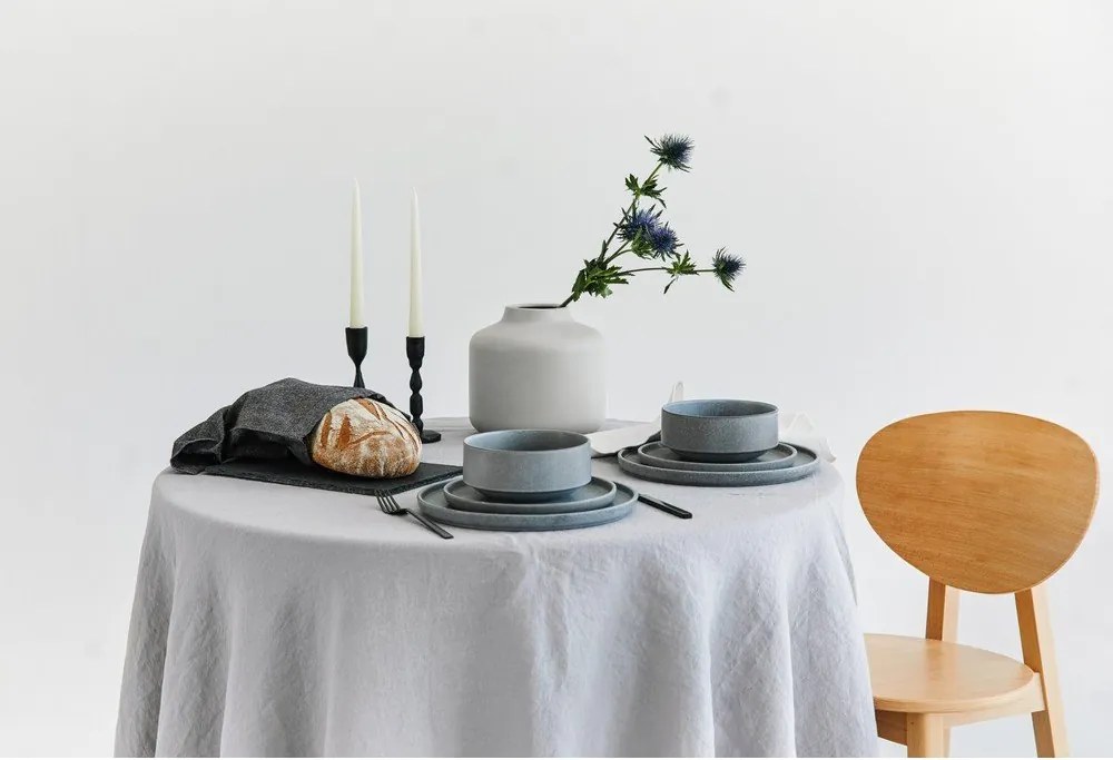 18-częściowy zestaw szarych naczyń z kamionki Bonami Selection Malia