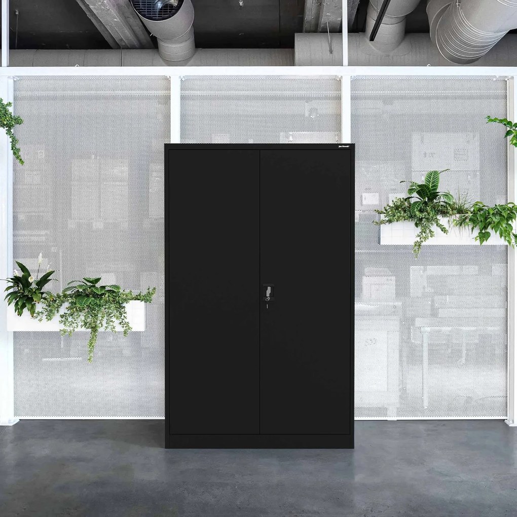 Szafa biurowa na akta szeroka Jan II 115x40x185 cm, czarna