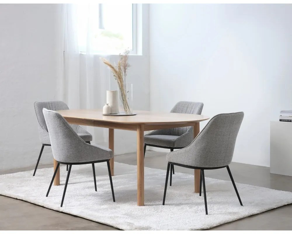 Rozkładany stół z blatem w dekorze dębu 100x190 cm Gallina – Unique Furniture