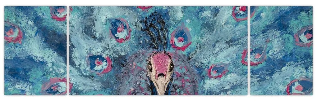 Obraz namalowanego pawia (170x50 cm)